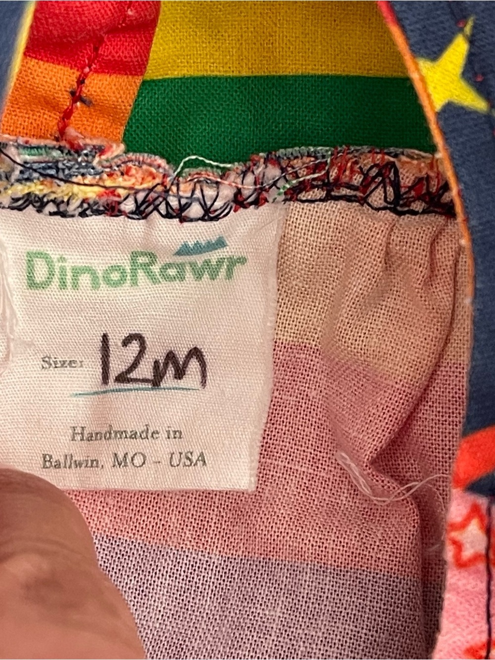 Dino Rawr Small Shop Rainbow Space Dinosaur Unicorn 12m Baby Dress - Picture 10 of 10